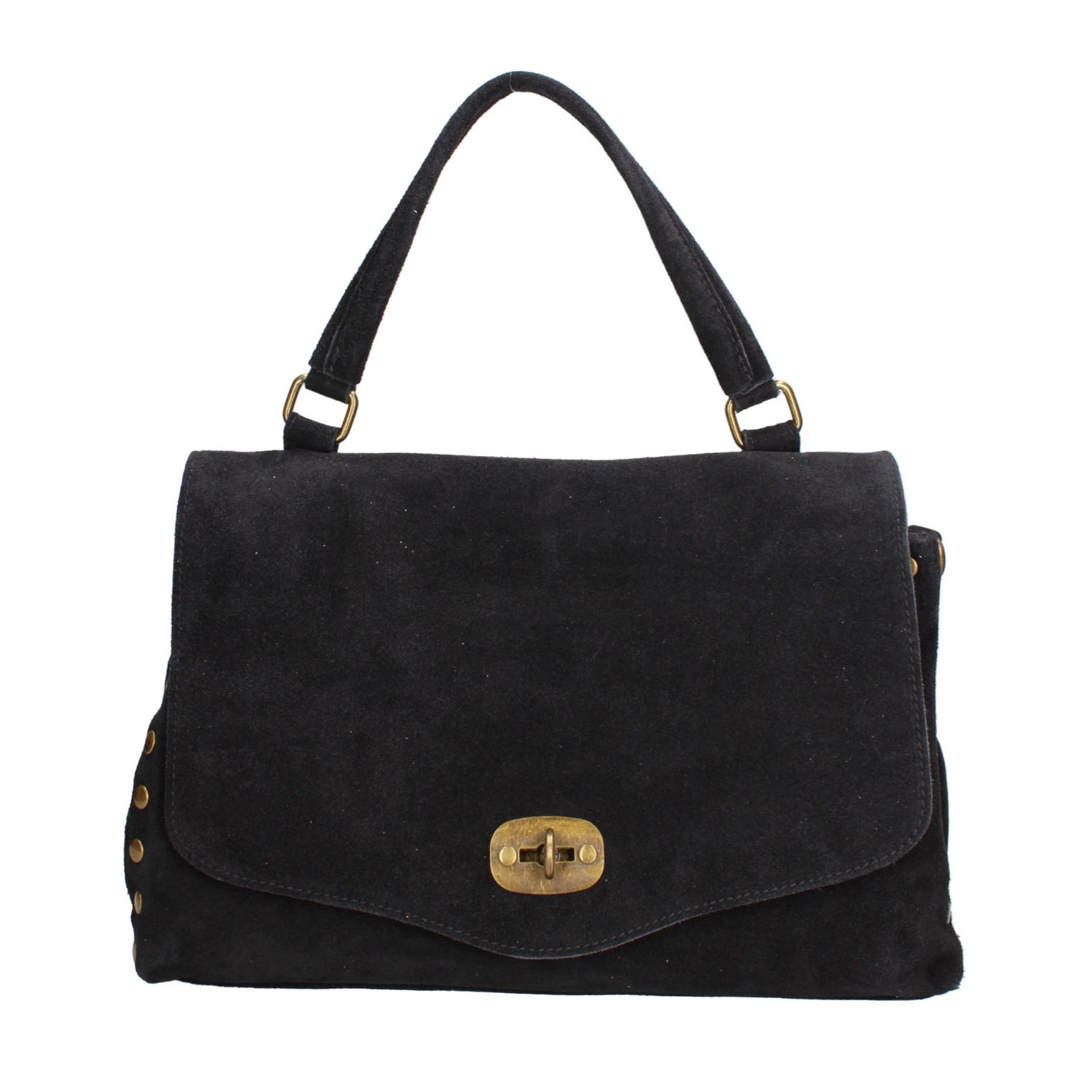 Borsa a mano da donna Made in Italy - Modello Zelia Elite - Pelle scamosciata - 37.0 x 22.0 x 15.0 cm