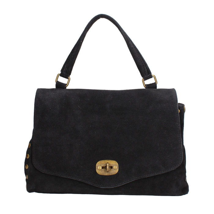 Borsa a mano da donna Made in Italy - Modello Zelia Elite - Pelle scamosciata - 37.0 x 22.0 x 15.0 cm