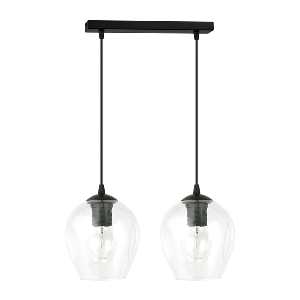 Lampada a sospensione ISTAR in acciaio nero e vetro