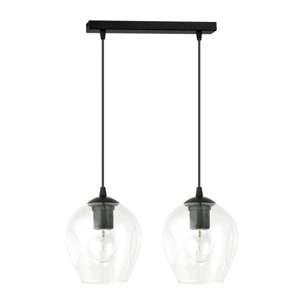 Lampada a sospensione ISTAR in acciaio nero e vetro