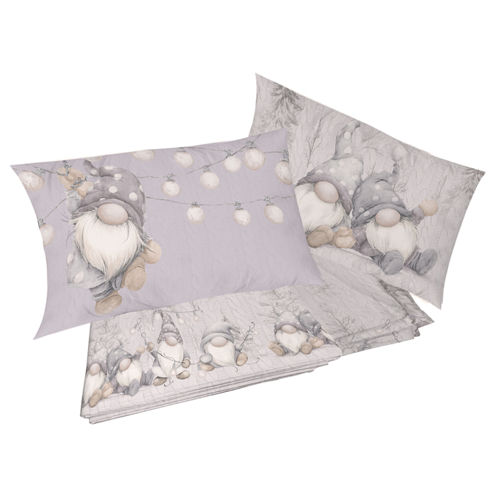 Completo letto nanetti eureka beige 100% cotone