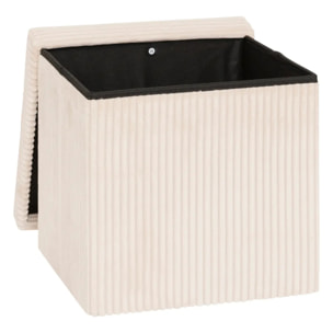 Pouf pliant Arum ivoire 38x38cm