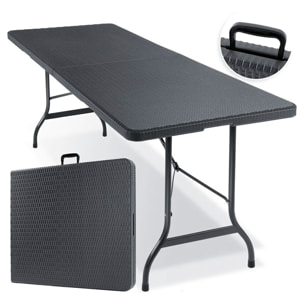 Levante - Tavolo Da Giardino Portatile 180X75 Cm - Nero