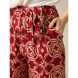 Oltre - Pantalón modelo palazzo de viscosa estampada - Rojo