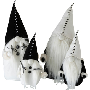 J-Line figurine Père Noël - textile - noir/blanc - large - 2 pcs