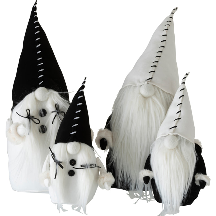 J-Line figurine Père Noël - textile - noir/blanc - large - 2 pcs