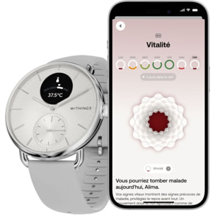Montre santé WITHINGS Scanwatch 2 - 38mm Blanche