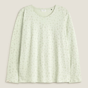 Camiseta de algodón estampada Mati color verde claro 100% Algodón