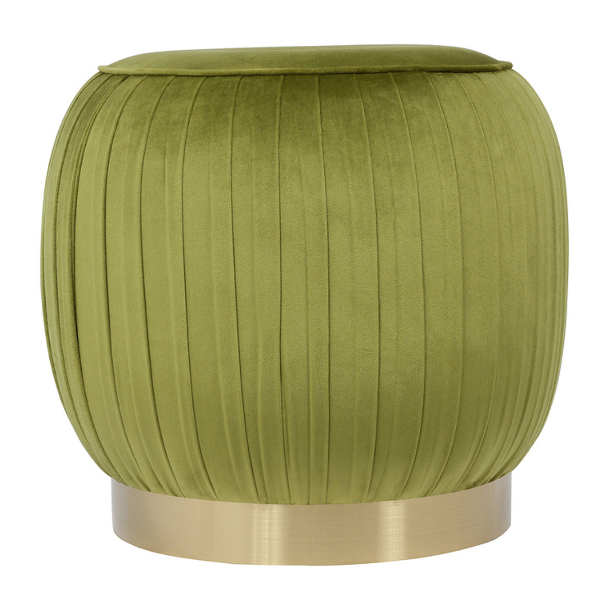Pouf contenitore Lyla in velluto verde pistacchio