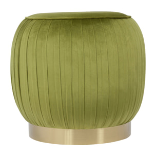 Pouf contenitore Lyla in velluto verde pistacchio