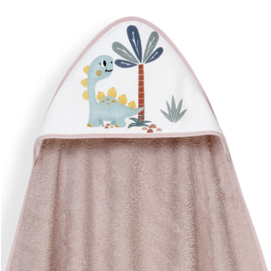 Capa Baño 1X1 Mod Estampado Dinosaurio Palmera+Gorro Rosa Maquillaje