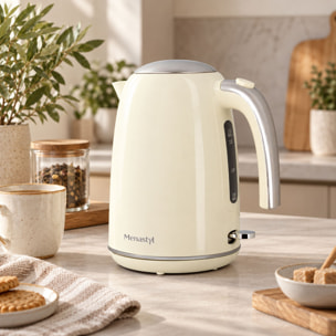 Bouilloire en acier inoxydable 1,7L crème RETRO