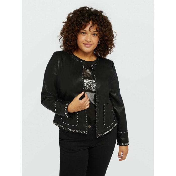 Fiorella Rubino - Giacca biker con borchie - Nero