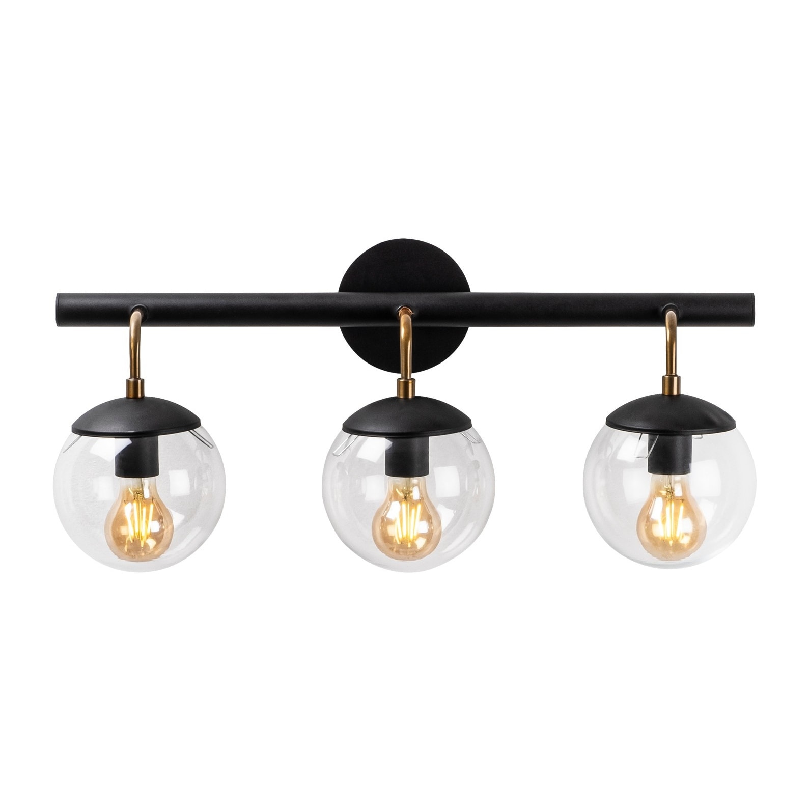 Aplique de pared, metal , negro, 61x28x20, casquillo 3 x E 27 Max 40 W