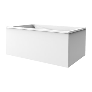 Tablier frontal pour baignoire rectangulaire 180 x 90 x 60 cm installation angle Blanc