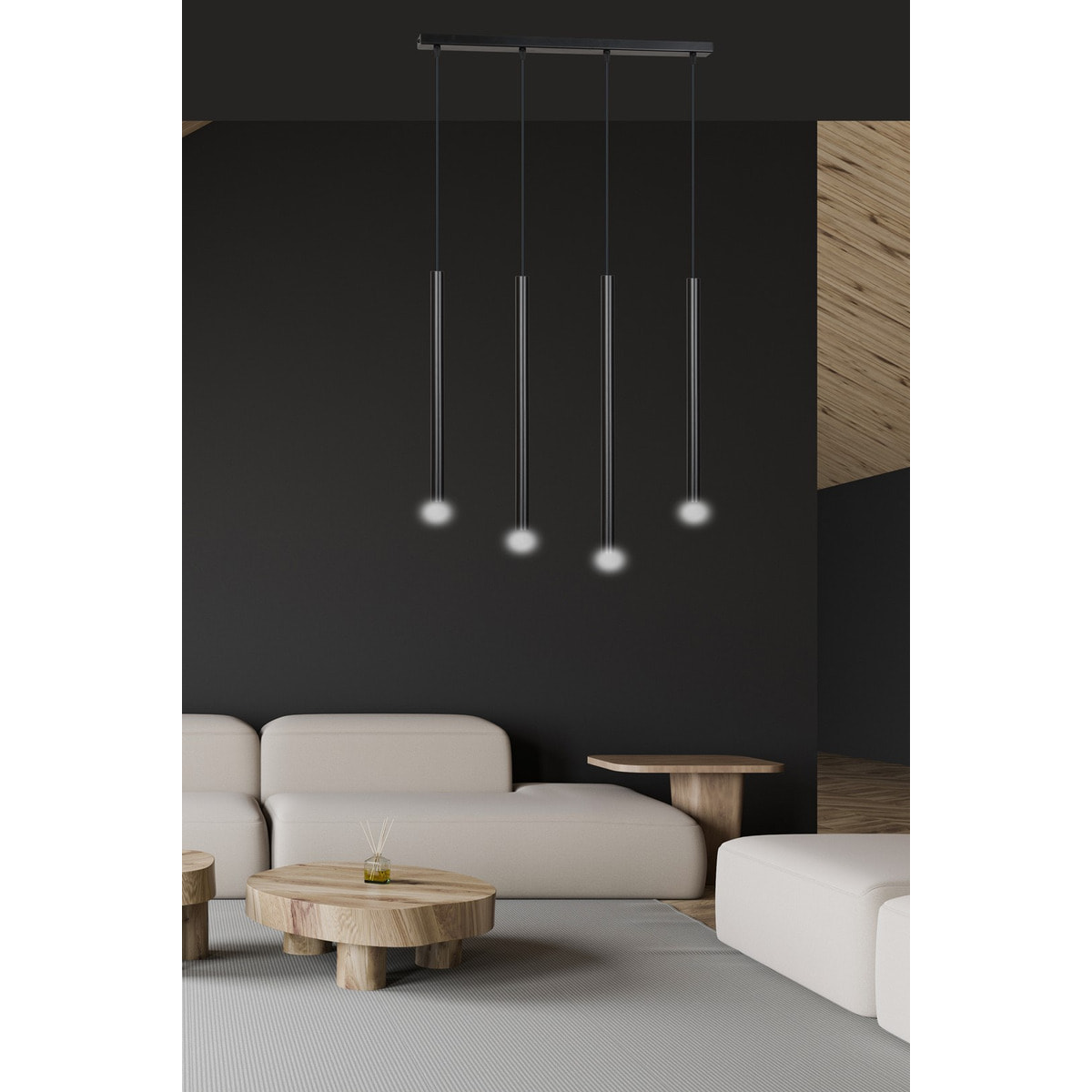 Lampada a sospensione Selter in acciaio nero opaco