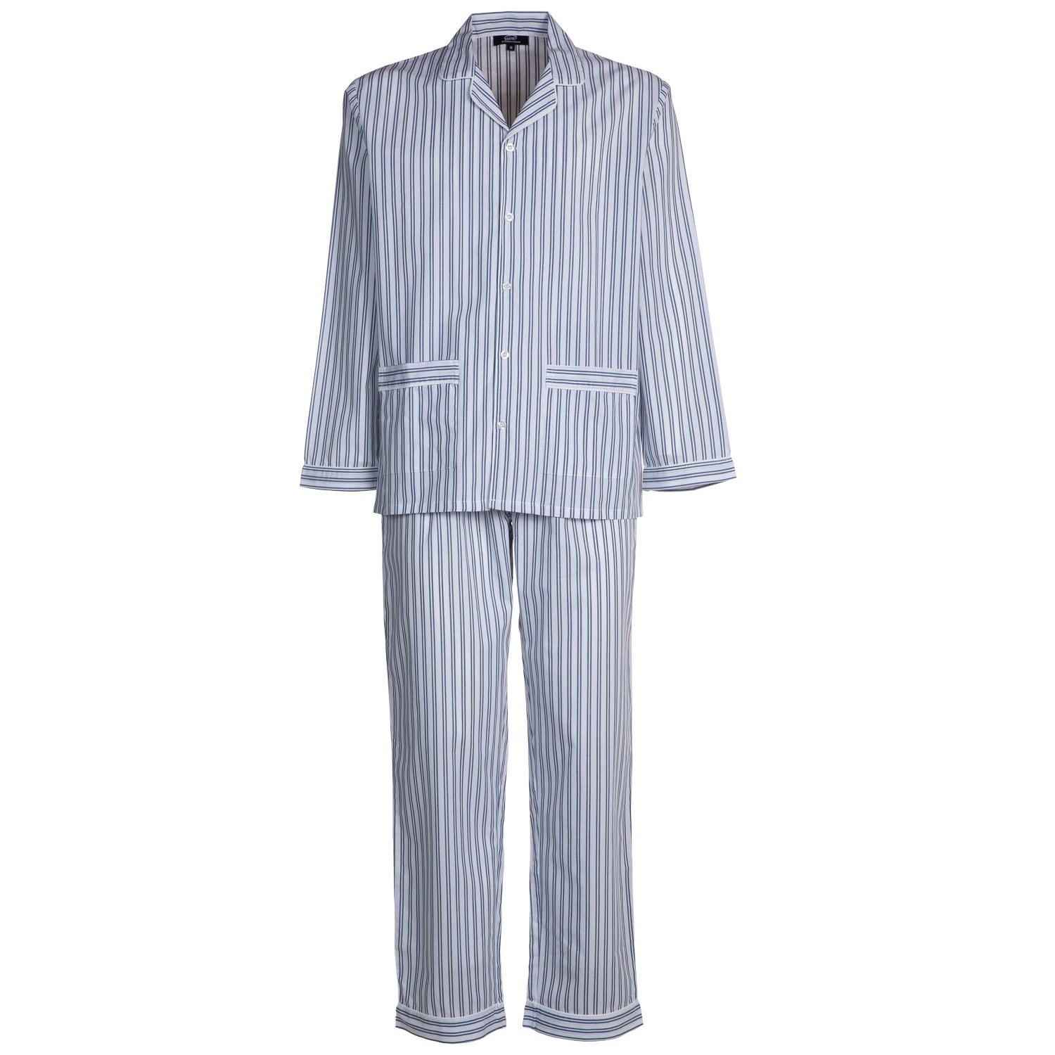 PIGIAMA UOMO in cotone righe bianche e blu