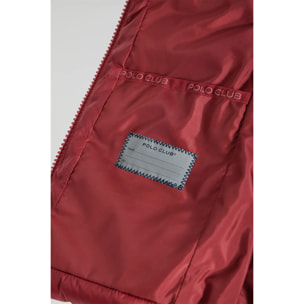 Gilet Charlie ultralight da bambino bordeaux con particolari Polo Club