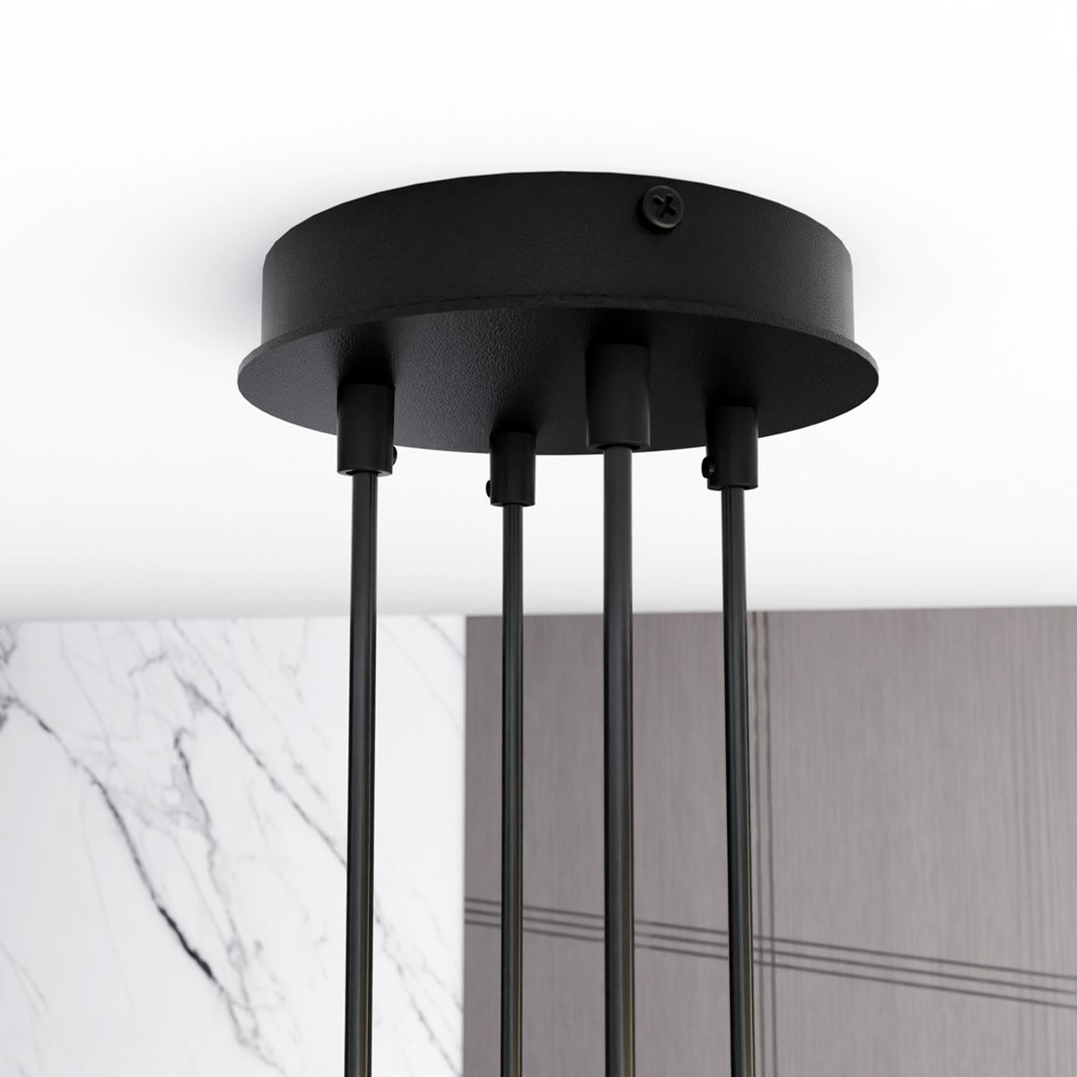 Lampada a sospensione Modus in acciaio nero opaco