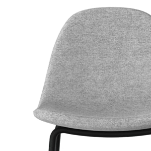 Lot de 2 chaises pour îlot central en tissu gris clair 65,5 cm - Henrik
