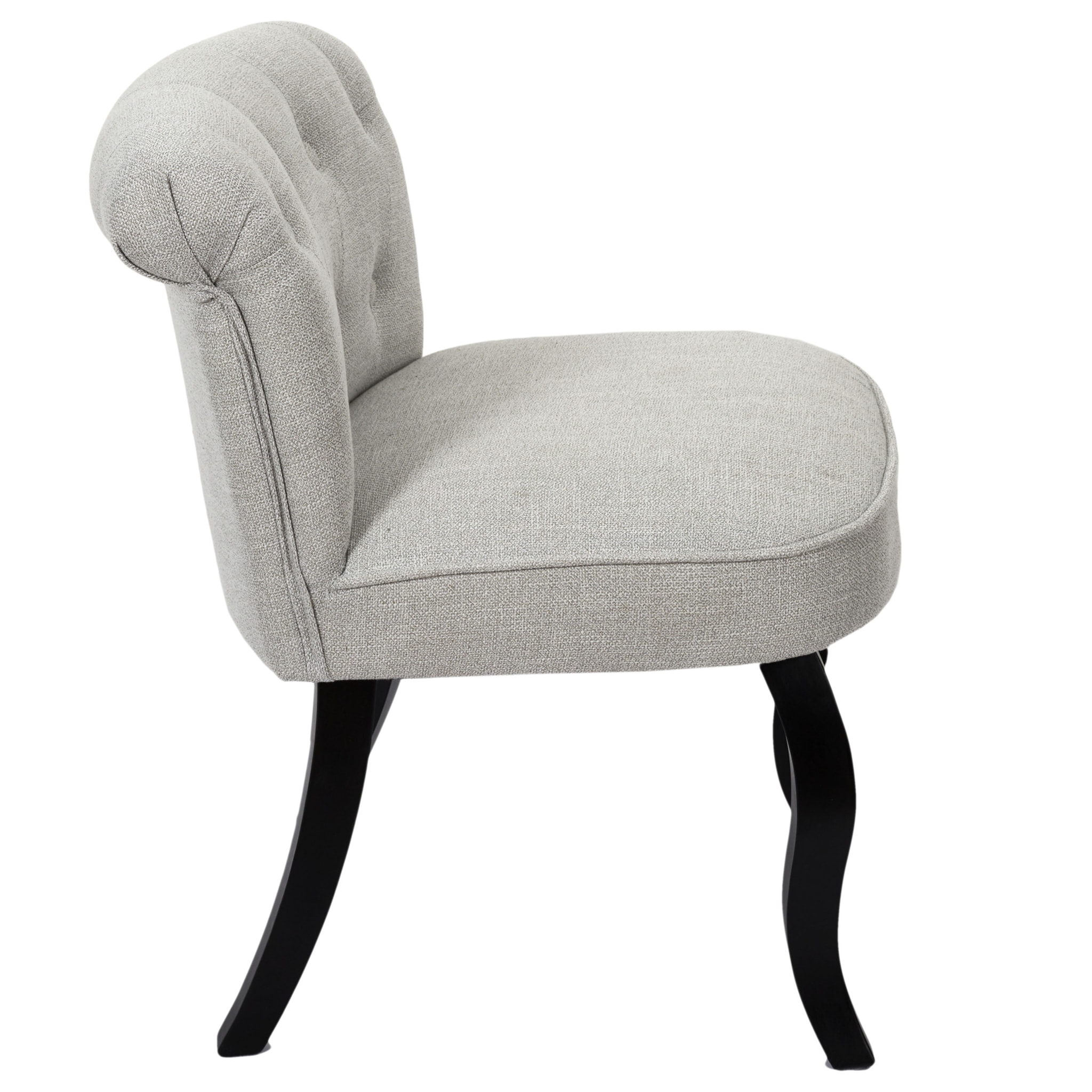 Fauteuil Eleonor Noir Tissu Gris