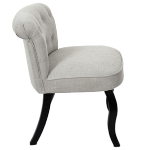Fauteuil Eleonor Noir Tissu Gris