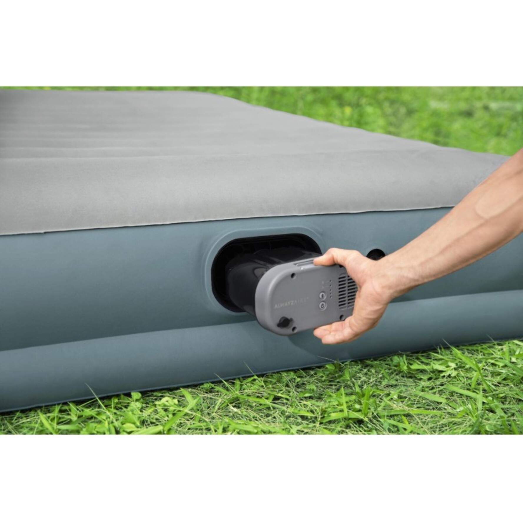 Bestway Matelas gonflable 2 personnes 203 x 152 x 36cm pompe AlwayzAire électrique gris