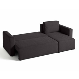Canopy - canapé d'angle réversible - 4 places - convertible avec coffre - en tissu texturé - Gris foncé