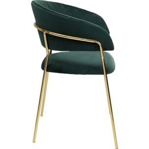 Chaise avec accoudoirs Belle velours vert Kare Design