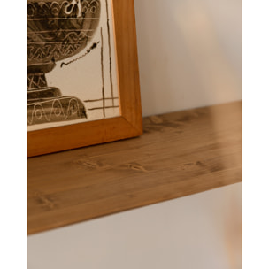 Console d'entrée en bois massif arrondi dans les tons de chêne foncé de 100cm Hauteur: 3.2 Longueur: 100 Largeur: 30