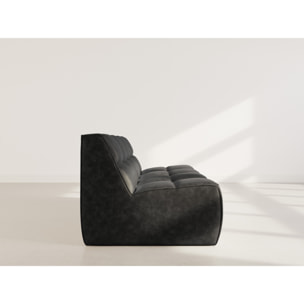 Alya - canapé 2 places en simili - Noir