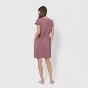 Camisón corto de algodón liso