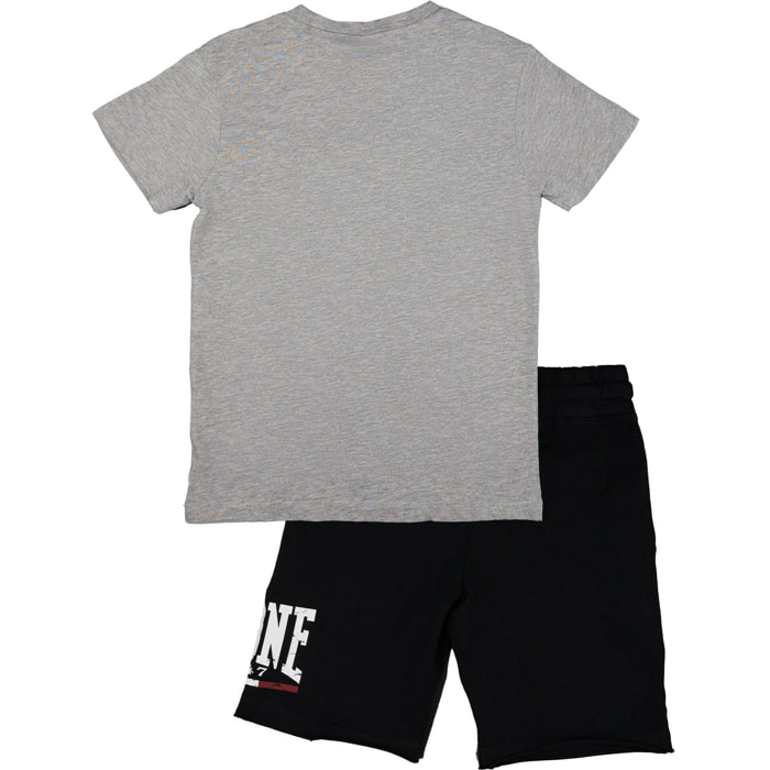 Set completo da bambino in cotone con t-shirt e pantaloncini Leone Vintage