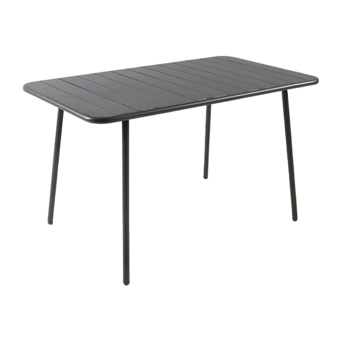 EVORA Table de jardin 4 à 6 places 120cm gris foncé