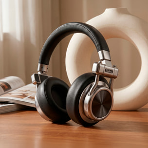 Cascos Bluetooth CR-10ANC, cancelación activa de ruido, batería de larga duración y conexión inalámbrica estable para música y llamadas.
