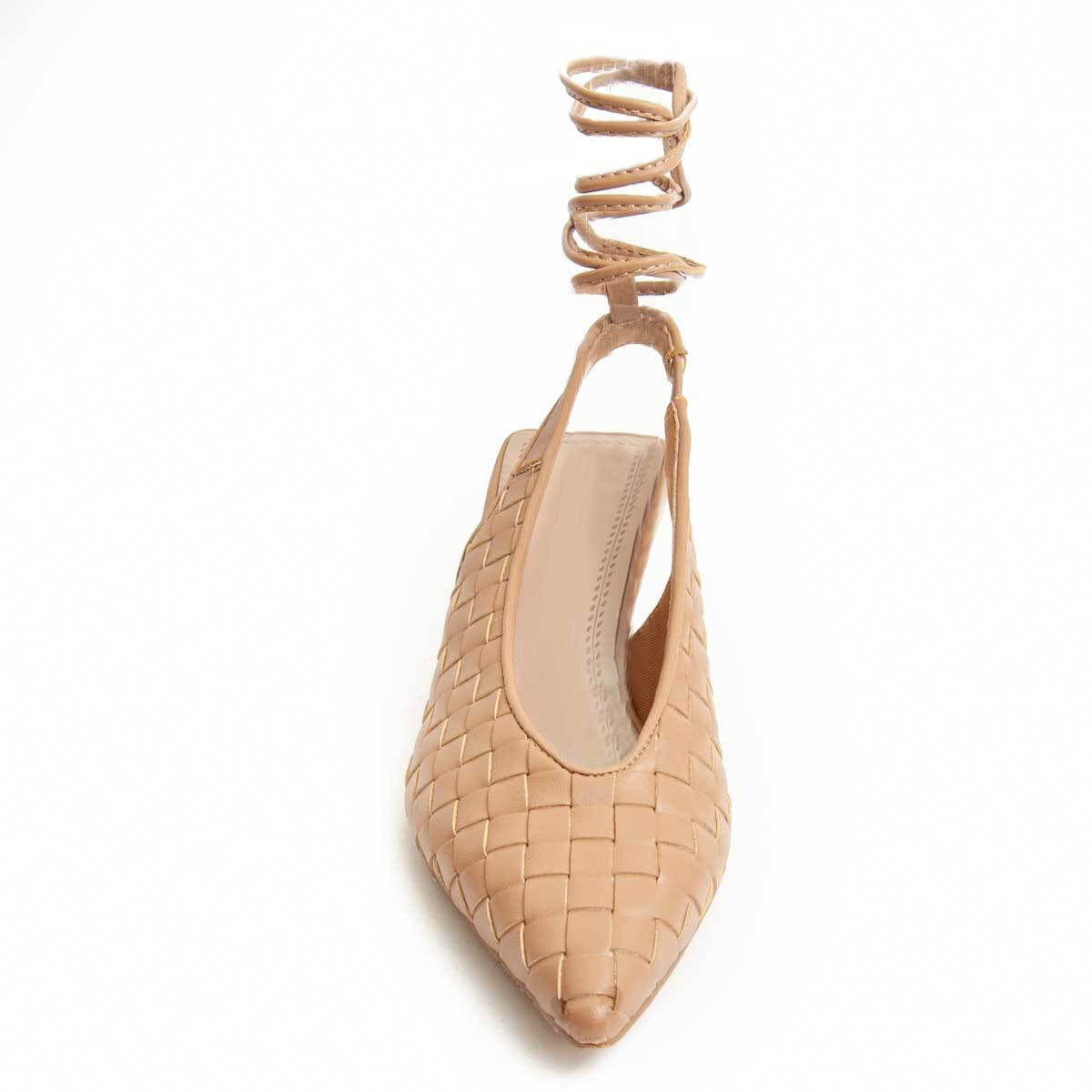 Zapato De Tacón - Beige - Altura: 6 Cm