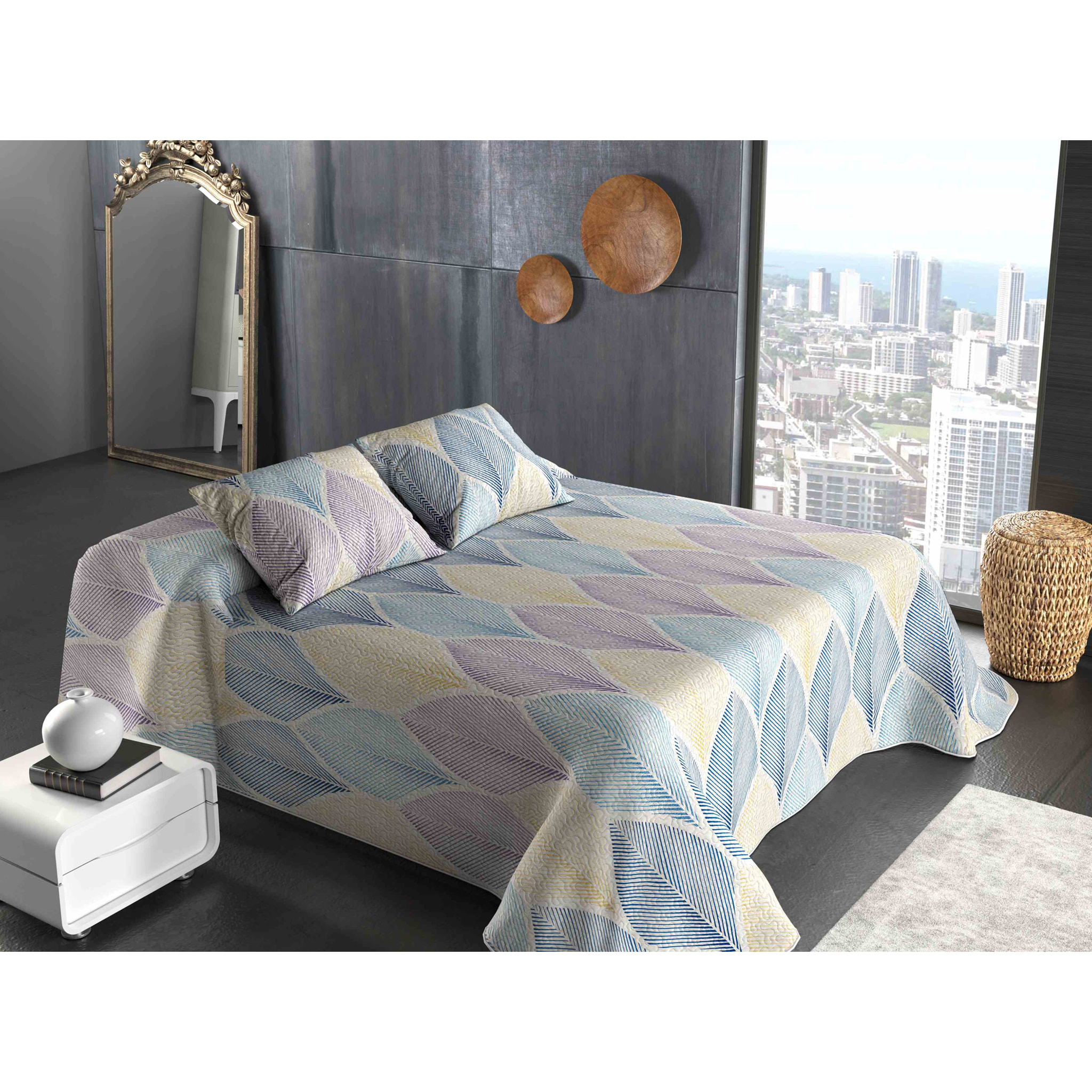 Colcha estampada reversible Sao