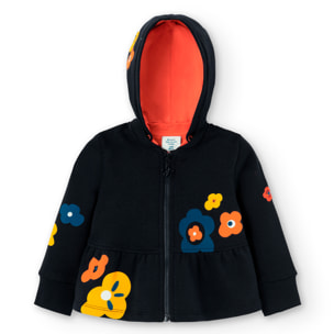 Chaqueta felpa con capucha de bebé niña