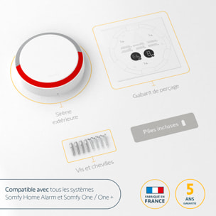 Sirène extérieure sans fil - Compatible Home Alarm (Advanced) et Somfy One (+)