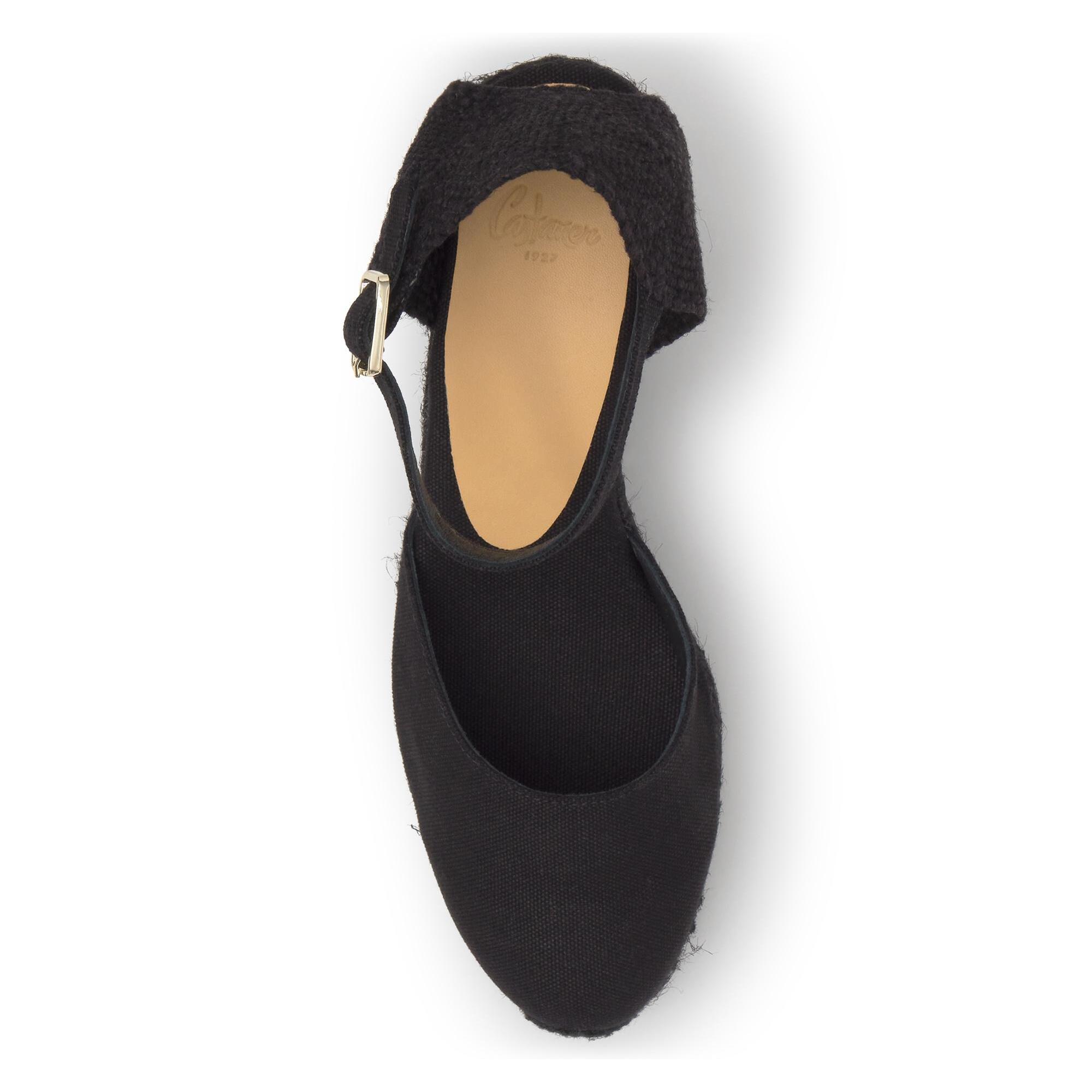 Alpargata carol cuña 7 cm en algodón con pulsera y yute tintado