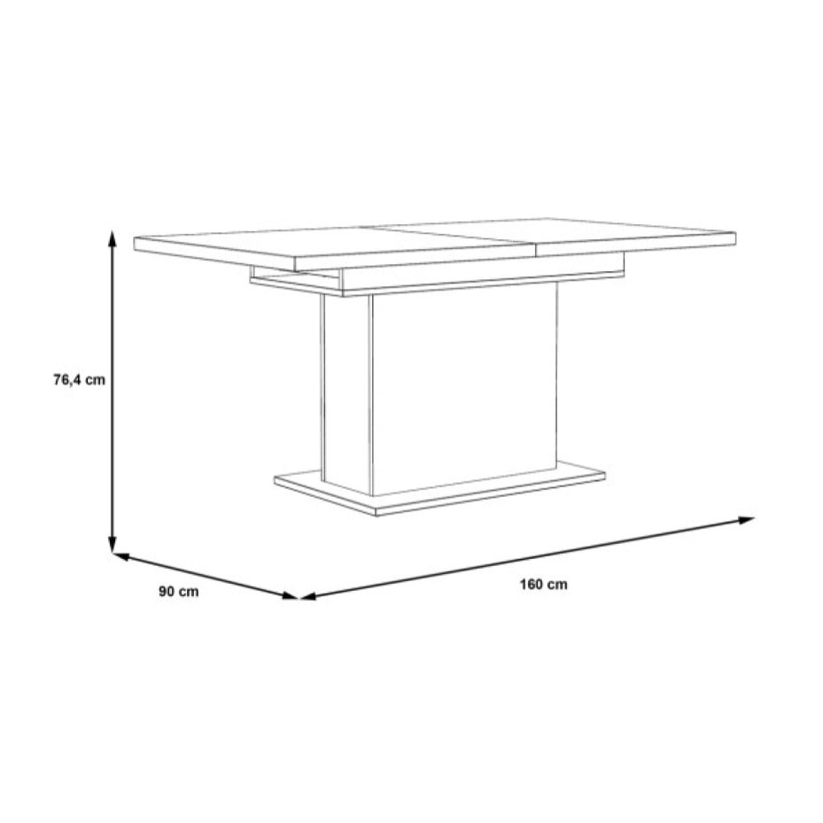 Table extensible bois et blanc mat L160/200cm - ENORA