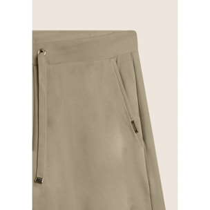 Pantaloni cropped wide leg con dettaglio animalier