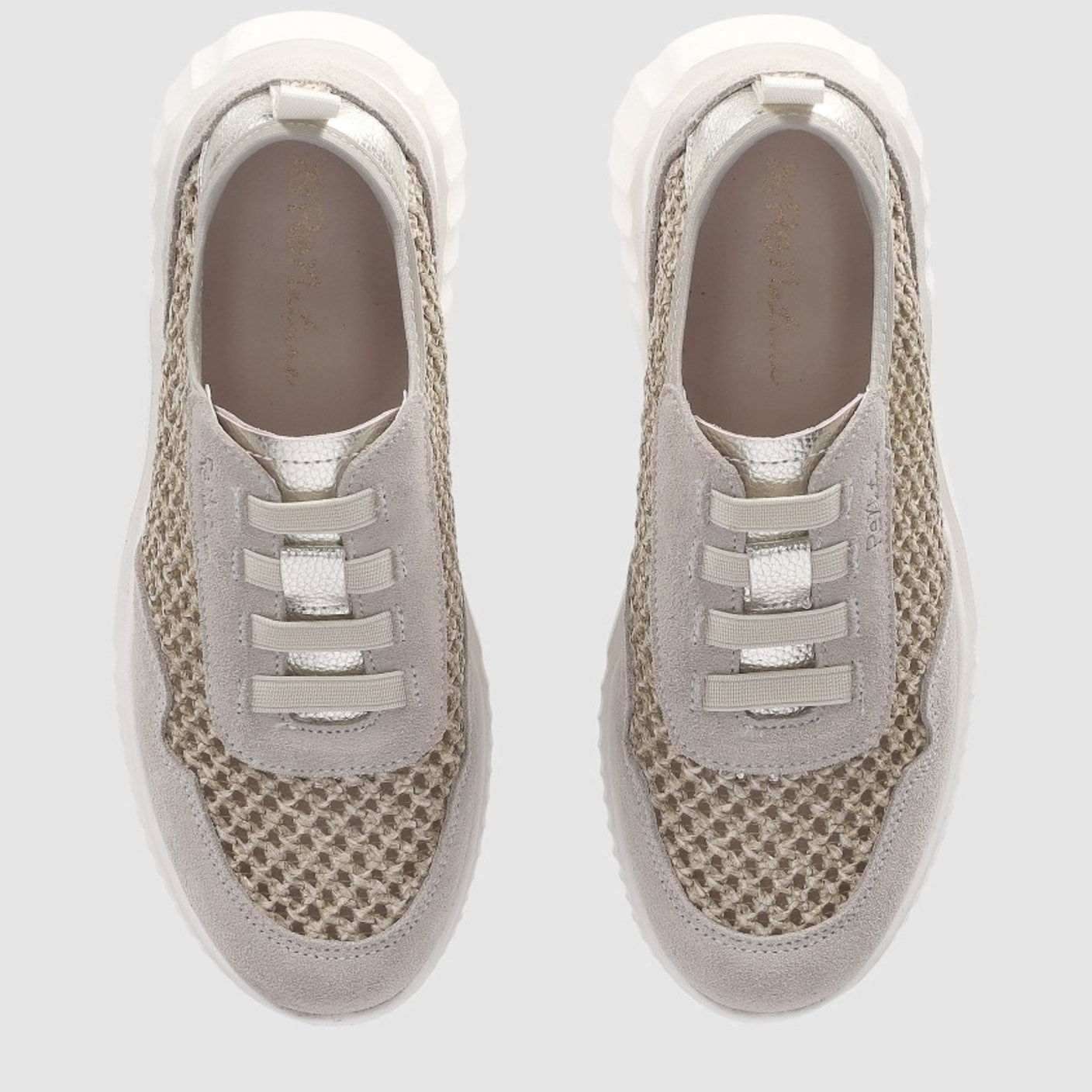 Zapatos de Piel - Beig - Tacón: Bajo
