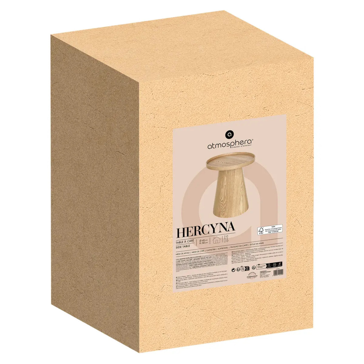 Table d'appoint Hercyna 45x45x50cm