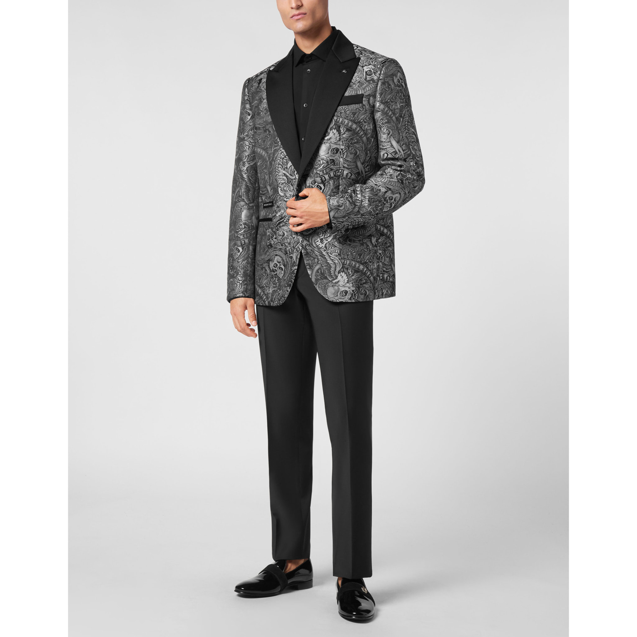 PHILIPP PLEIN One-Button Blazer Slim Fit TATTOO