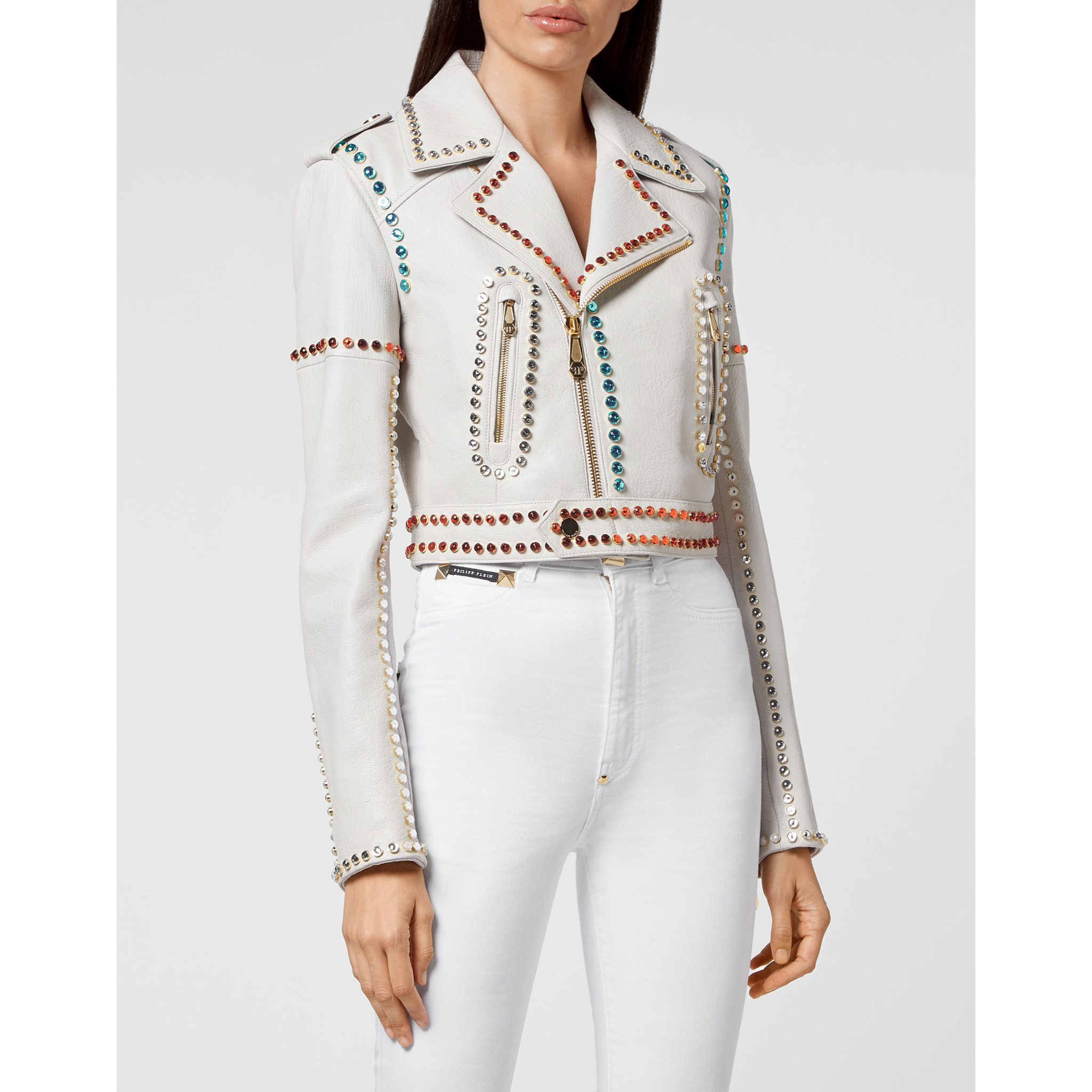 PHILIPP PLEIN Leather Biker