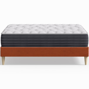 Pack lit en velours + Matelas mémoire de forme - DINA & MEMO HR