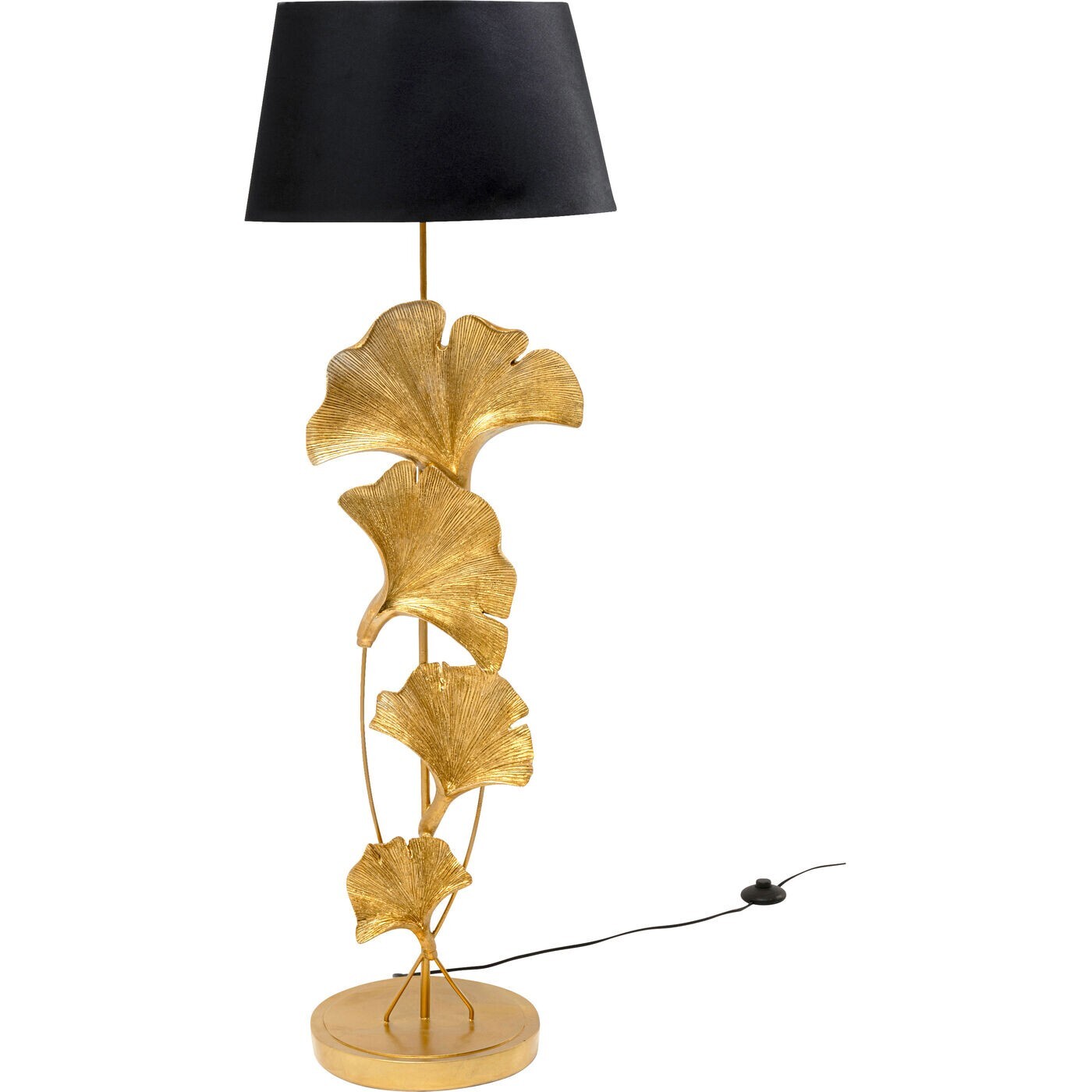 Lampadaire feuilles de ginkgo 129cm dorées Kare Design