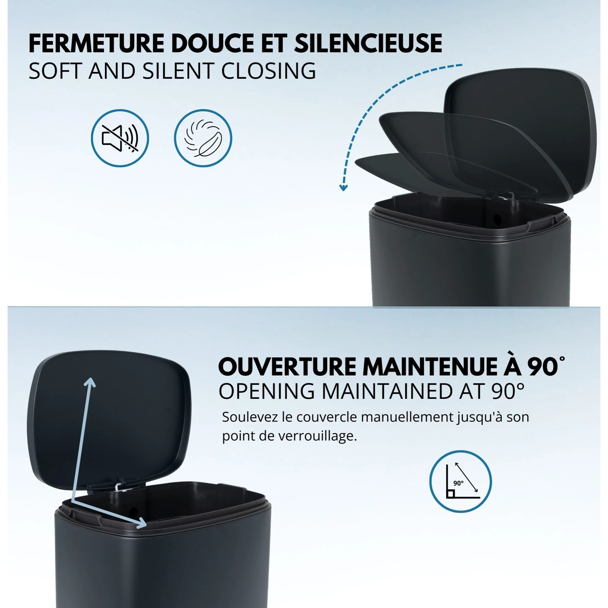 Poubelle à pédale inox ADMIRAL gris 50L