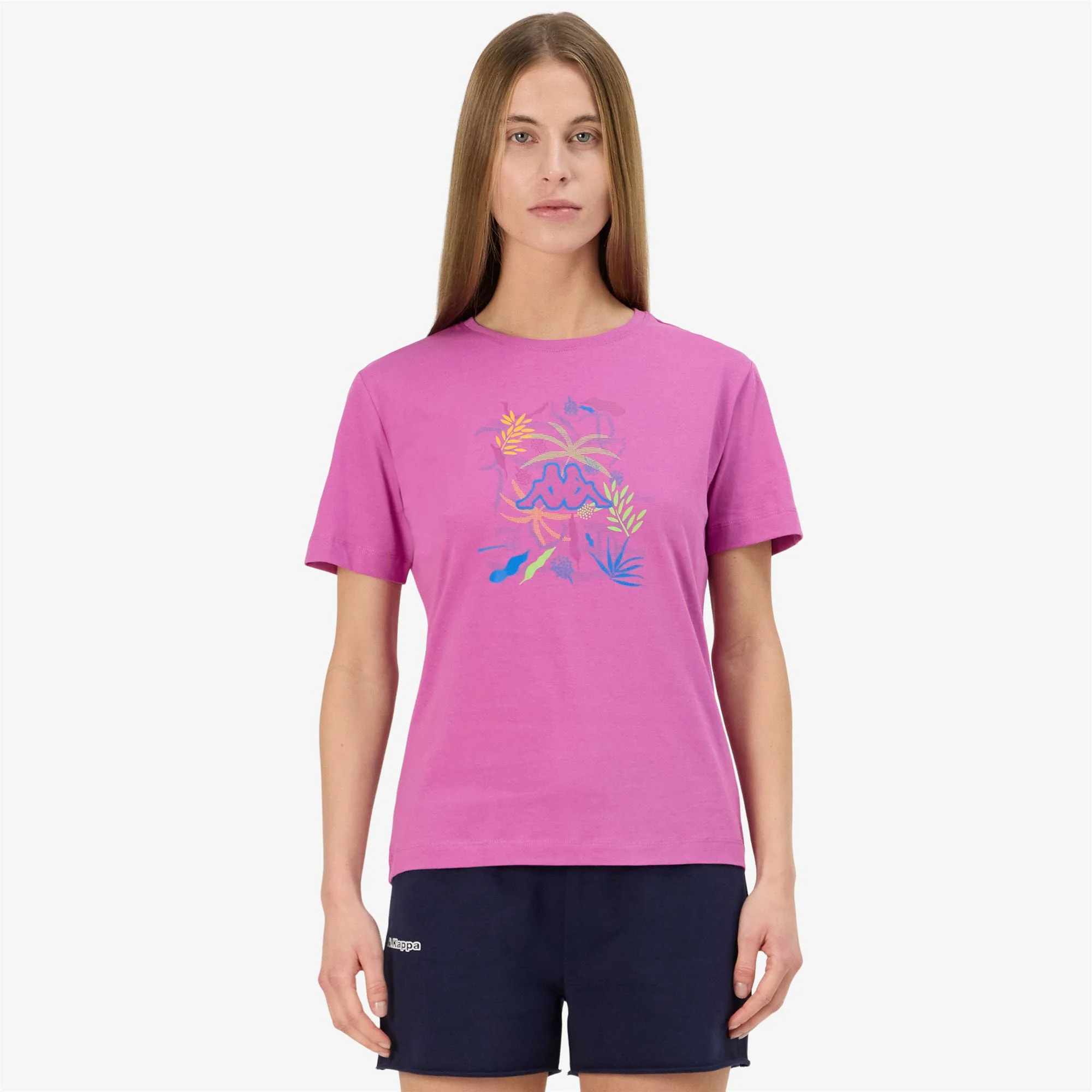 Kappa - T-Shirts & Top Donna Viola - Logo Gamino